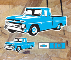 Chevy c10 1962 1963 1964 1965 Sticker Pickup Truck Whitewall Window Decal Low