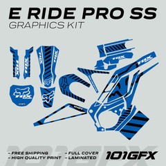 E Ride Pro SS Graphics Kit FOX Race Line Blue Black Decals Stickers kit ERide