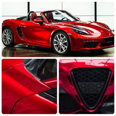 5FTx50FT PET Metallic Paint Soul Red Vinyl Wrap Self-Adhesive Air Release