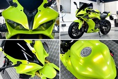 Neon Green Gloss Metallic Glitter Vinyl Film Wrap Sticker Decal Air Bubble Free