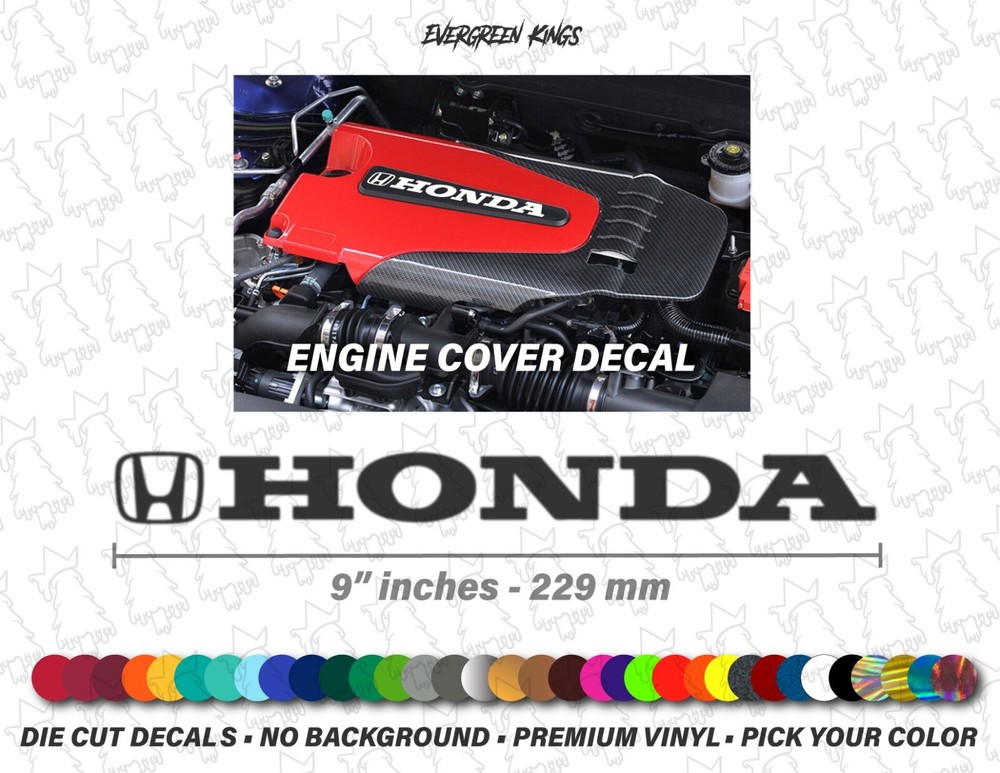 Engine Cover Logo Vinyl Decal for 16-21 FK Honda Civic Accord Car Sticker Type R