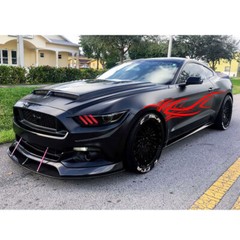 2x 7.8Ft Red Streamline Graphics Decal Stickers Car Body Side Skirt Door Fender