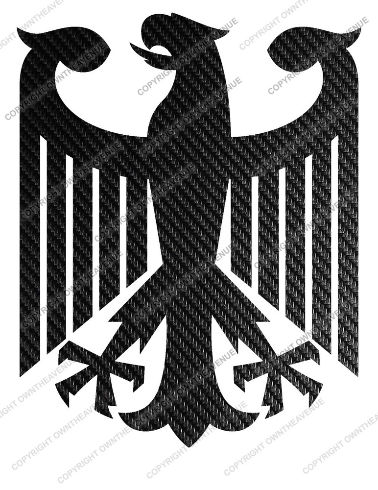 German Germany Coat of Arms Carbon Vinyl Print Racing V01 Sticker Decal 4″