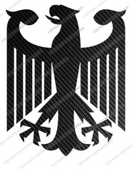 German Germany Coat of Arms Carbon Vinyl Print Racing V01 Sticker Decal 4″