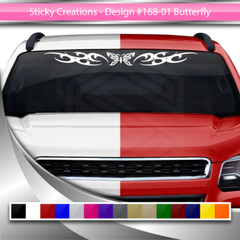 168-01 BUTTERFLY Decal Sticker Windshield Window Vinyl Graphic Banner Butterfly