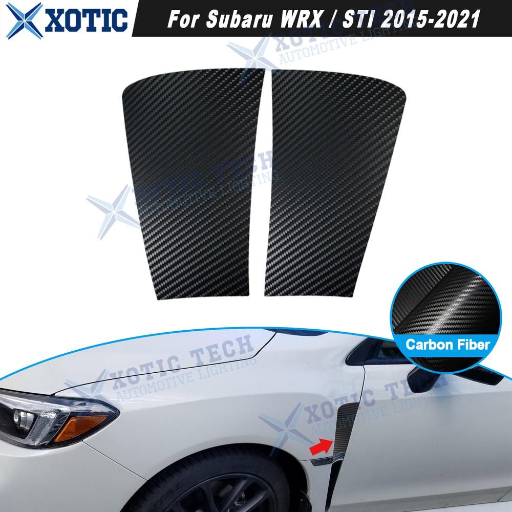 Carbon Style Side Fender Upper Air Vent Overlay Vinyl Sticker For WRX STI 15-21