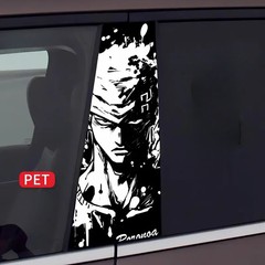 2pcs One Piece Comic Car Center Pillar Sticker B-pillar Protective Film