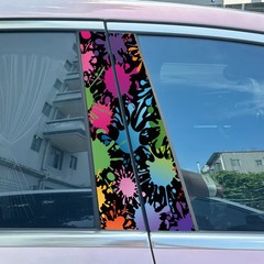 2pcs Super Fashion Colorful Car Door B Pillar Decals Center Column Sticker