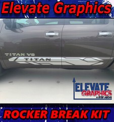 Fits Nissan Titan Side Rocker Break Stripes Vinyl Graphics 3m Decals 2010-2023