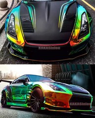 Magic Gold GN Car Rainbow Mirror Chrome Vinyl Wrap Metal Sticker 30FT x 4.4FT US