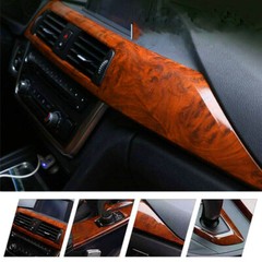 Glossy Car Interior Wood Grain Textured Vinyl Wrap Sticker Decal Sheet Film DIY
