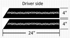NEW Fits DART Fender Hash Bars vinyl BARB WIRE Racing Stripes 4″ Decal