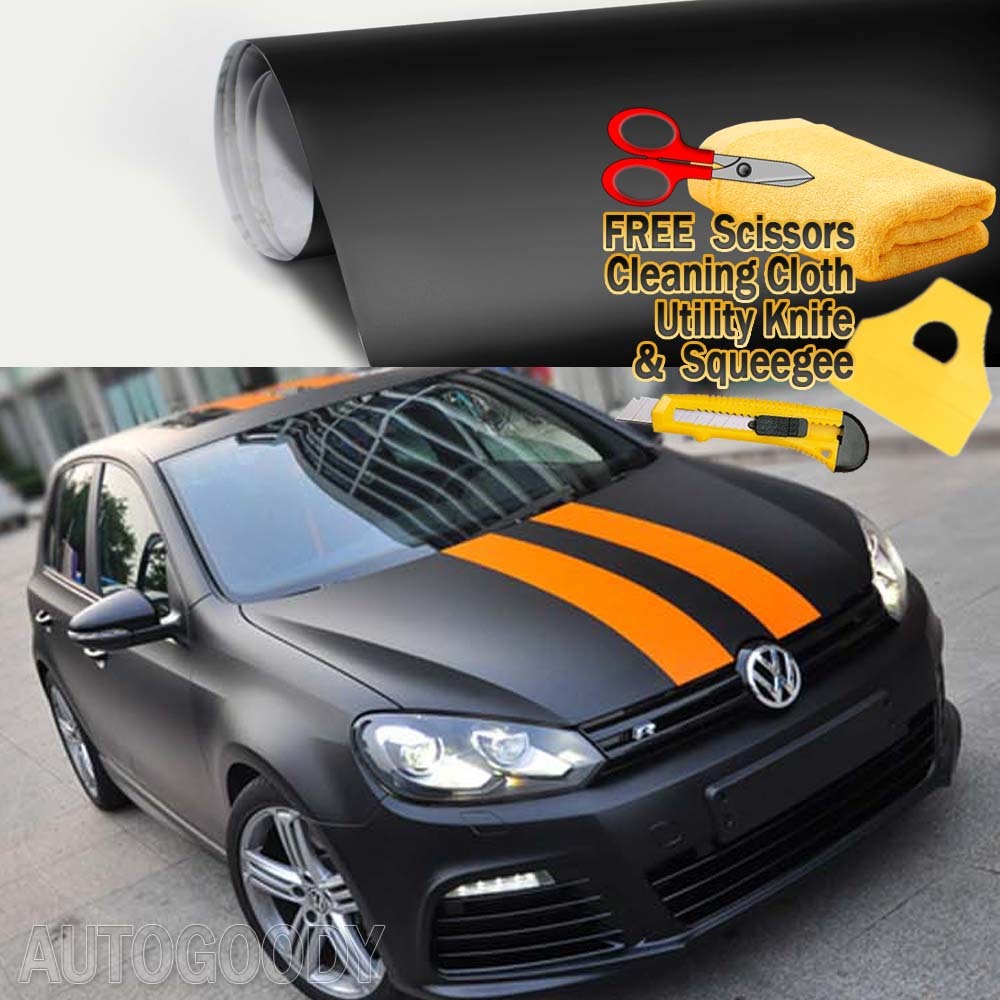 84″ x 60″ Matte Flat Black Vinyl Film Wrap Sticker Decal Bubble Free Air Release