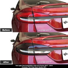 Crux Motorsports Tail Light Tint Dark Smoke 20% Overlays 2017 – 2018 Ford Fusion