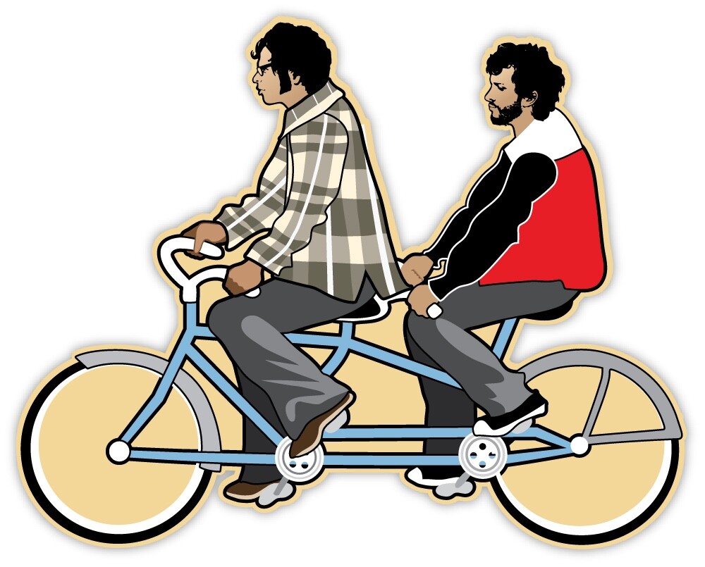 Flight of the Conchords bicycle sticker decal 5″ x 4″