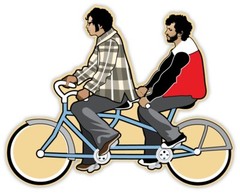 Flight of the Conchords bicycle sticker decal 5″ x 4″