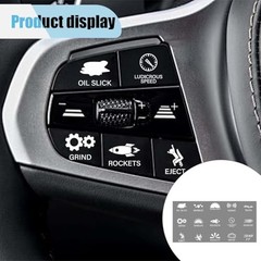 Novelty Funny Car Stickers for or Truck Unused Button, Vinyl 1PCS, Black