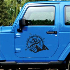 Car Hood Body Side Decal Mountain Compass Graphics DIY Vinyl Sticker 50x60CM