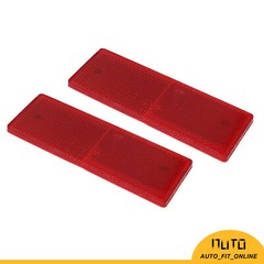 FOUR Truck Car Plastic Stick-On Reflective Rectangle Reflector Red Universal