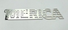 Stainless Steel “MERICA” Adhesive Emblem Decal for Cars & Trucks (Polished)