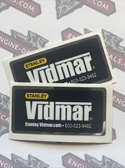 Stanley Vidmar Tool Box Decal, Chrome Yellow Black & White 1”x2” Set 2