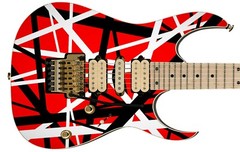 Guitar Skin Axe Wrap Hard Rock Metal Guitar God Red Black White Stripes V3