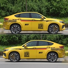 Black/Red Car Sticker Graphics Side Door Full Body Vinyl Decals Auto Decoration