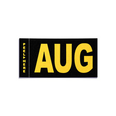 AUGUST – California License Plate – Legacy Black Yellow Month Sticker – DMV Tag