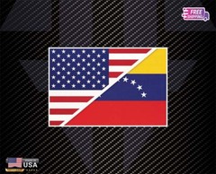 USA VENEZUELA MAP FLAG COUNTRY DECAL STICKER RAINBOW FLAG LAMINATED FREE GIFT