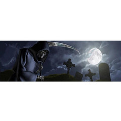 Grim Reaper Cemetery Graphic Decal Car Rear Window Summer Sunscreen Sticker Trim