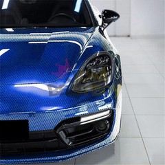 PET Squadron Carbon Fiber Gloss Royal Blue Car Vehicle Vinyl Wrap Decal Sheet