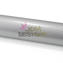 7D Carbon Fiber Silver High Gloss Auto Vinyl Wrap Sticker Sheet Film Decal 6D