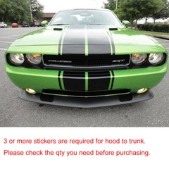 78.7” Black Hood Roof Rally Racing Stripe Decal Vinyl Stickers Universal