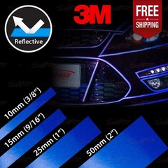 Weatherproof REFLECTIVE 3M Safety Car Bike Motorcycle Truck Vinyl Stickers BLUE