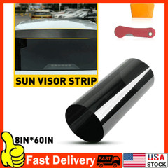 Car Sun Visor Strip Tint Film Front Windshield UV Shade Banner Accessories Black