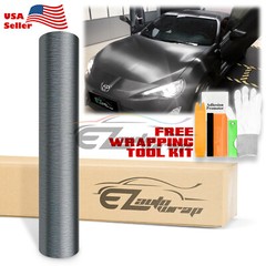 Premium Brushed Aluminum Gray Steel Vinyl Wrap Sticker Film Decal Air Release