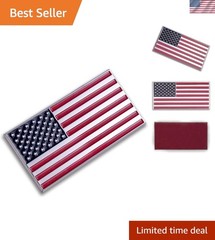 Universal Fit Red/Blue American Flag Auto Emblem – Perfect for Cars & Trucks
