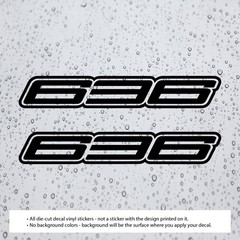 (2X) 636 Outlined Decal Vinyl Stickers for Ninja Motorcycles ZX6-R