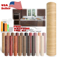 *Wood Grain Teak Oak Cherry Ebony Vinyl Wrap Sticker Dash Trim Air Bubble Free