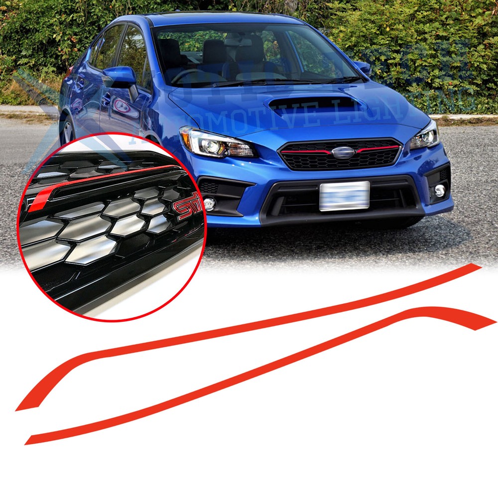2x Red Grille Pinstripe Insert Decal Stickers For Subaru WRX STI 2018 2019 2020