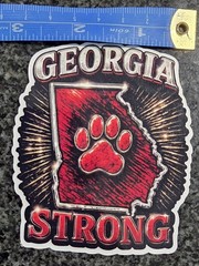 Georgia Strong Dog Paw Wild Fire Bennefit Decal / Sticker Water Resistant Uv Lam