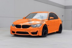 High Gloss Flame Orange Car Vinyl Wrap Sticker Decal Sheet Film DIY Air Release