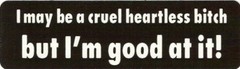 Motorcycle Sticker for Helmets or toolbox #198 I may be a cruel heartless