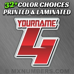 3 Motorcycle Number Name Plate Race Color Decals Sticker MX ATV SX BMX Bike Kart
