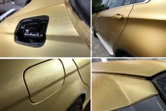 24″ x 60″ GOLD Carbon Fiber Vinyl Film Wrap 3D Bubble Free Air Release 2ft x 5ft