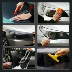 12″X72″ Gloss Dark Black Smoke Headlight Taillight Fog Light Tint Film Vinyl New