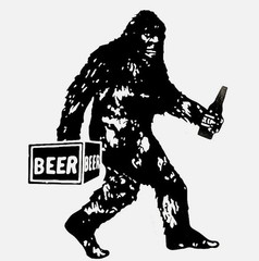 Bigfoot Beer Cryptid Sticker (2 Inch) Waterproof Adhesive Peel & Stick