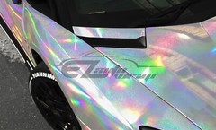 Holographic Glitter Silver Rainbow Chrome Car Vinyl Wrap Sticker Decal Sheet