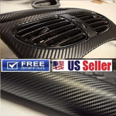 Premium Gloss 4D Carbon Fiber Vinyl Wrap Sticker Protection Film Sheet 5FT x 2FT