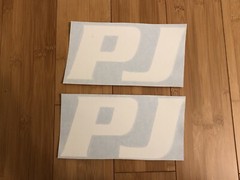 PJ Trailers Tongue Replacement 8” Stickers White (set Of 2) Gooseneck Trailer
